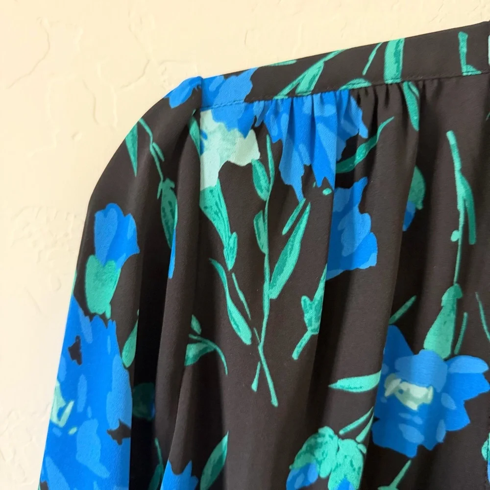 J. Crew Front Tie Button Floral Blouse Size S